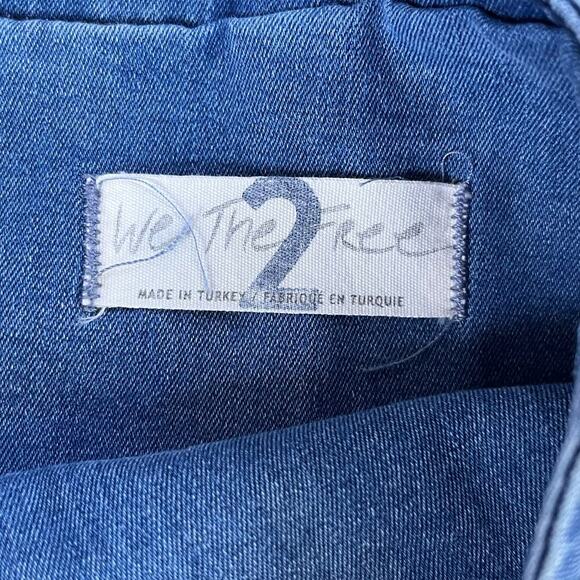 Free People We The Free Highlands Blue Denim Short Flare Skirt Size 2 - Picture 6 of 8